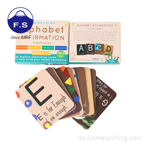 Benutzerdefinierte Farbe 40 Alphabet Positive Affirmationskarten